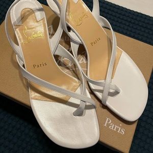 Louboutin White Taralita Thong Sandals
